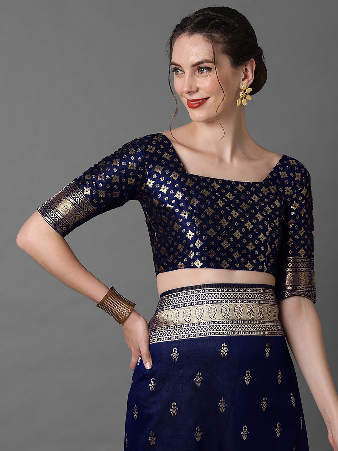 Mitera Ethnic Motifs Woven Design Zari Banarasi Saree | Swadesiicart