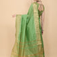 Kalini Green & Gold-Toned Woven Design Zari Silk Blend Banarasi Saree | Swadesiicart