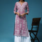 HOUSE OF KARI Floral Embroidered Chikankari Cotton Kurta | Swadesiicart