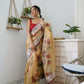 Vamsee 3 Latkan Brown Organza Saree - Swadesiicart