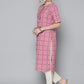 HERE&NOW Women Pink Geometric Printed Kurta - Swadesiicart