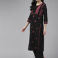 ADA Ethnic Motifs Embroidered Round Neck Chikankari Cotton Kurta | Swadesiicart