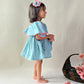 ArthLife Pale Blue Neon Embroidered Dress