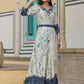 Juniper Women's Offwhite Rayon Staple Printed With Embroidery Straight Jumpsuit - Swadesiicart
