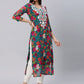 Kalini Floral Printed Chikankari Embroidered Straight Kurta | Swadesiicart