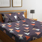 KLOTTHE Purple Geometric 210 TC Cotton Bedsheet with Pillow Covers - Swadesiicart