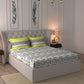 MYTRIDENT Grey Green Geometric Cotton 144 TC Queen Bedsheet With 2 Pillow Covers - Swadesiicart