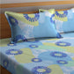 BOMBAY DYEING Serenita Blue Printed Cotton 144 TC King Bedsheet with 2 Pillow Covers - Swadesiicart