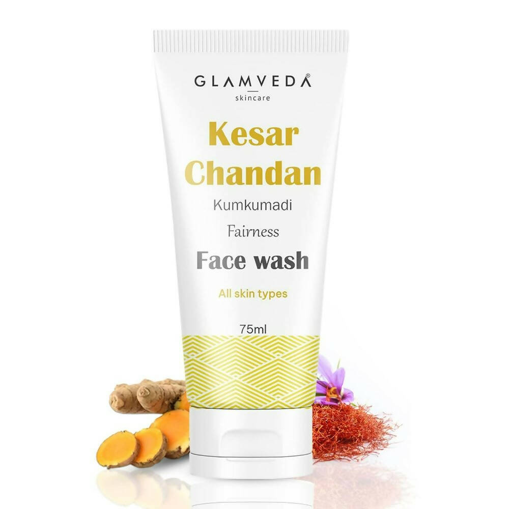 Glamveda Kesar Chandan Kumkumadi Fairness Face Wash - Swadesiicart
