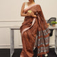 Tikhi Imli Rust Abstract Woven Design Zari Saree | Swadesiicart