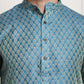 Sojanya Men Blue & Off-White Woven Design Kurta with Churidar | Swadesiicart