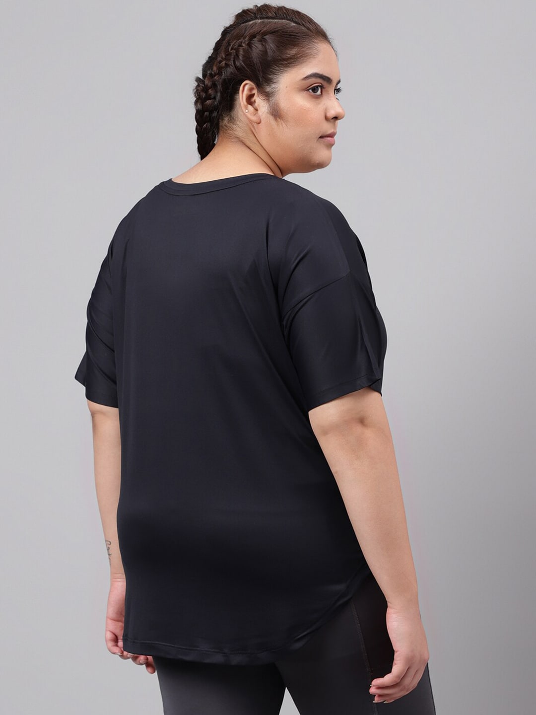MKH Plus Size Typography Printed Relaxed Fit Dri-FIT T-shirt - Swadesiicart