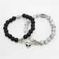 NVR Men & Women Set of 2 Black & White Marbel Crystal Bracelet - Swadesiicart