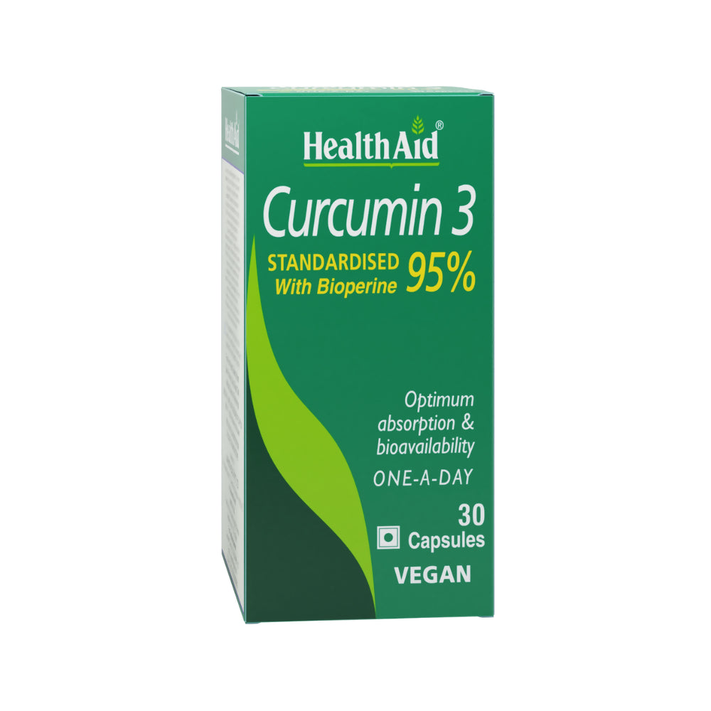 HealthAid Curcumin 3 Standardised with Bioperine 95% Capsules - HealthAid