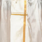 Sethukrishna Men Cream-Coloured & Golden Solid Silk Dhoti | Swadesiicart