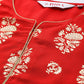 Biba Women Red Floral Foil Printed Kurta - Swadesiicart