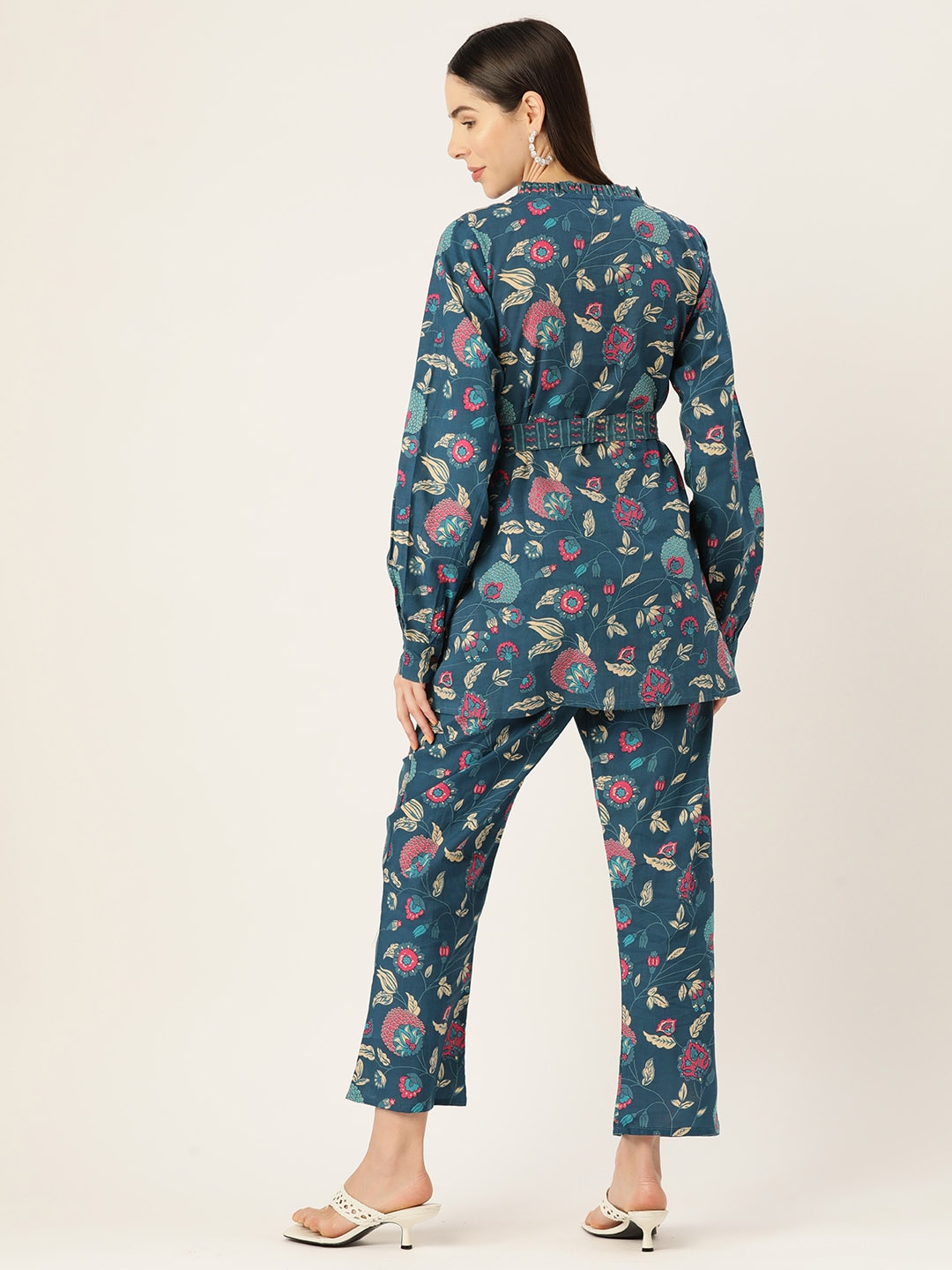 InWeave Blue Kalamkari Co Ord Set - Swadesiicart