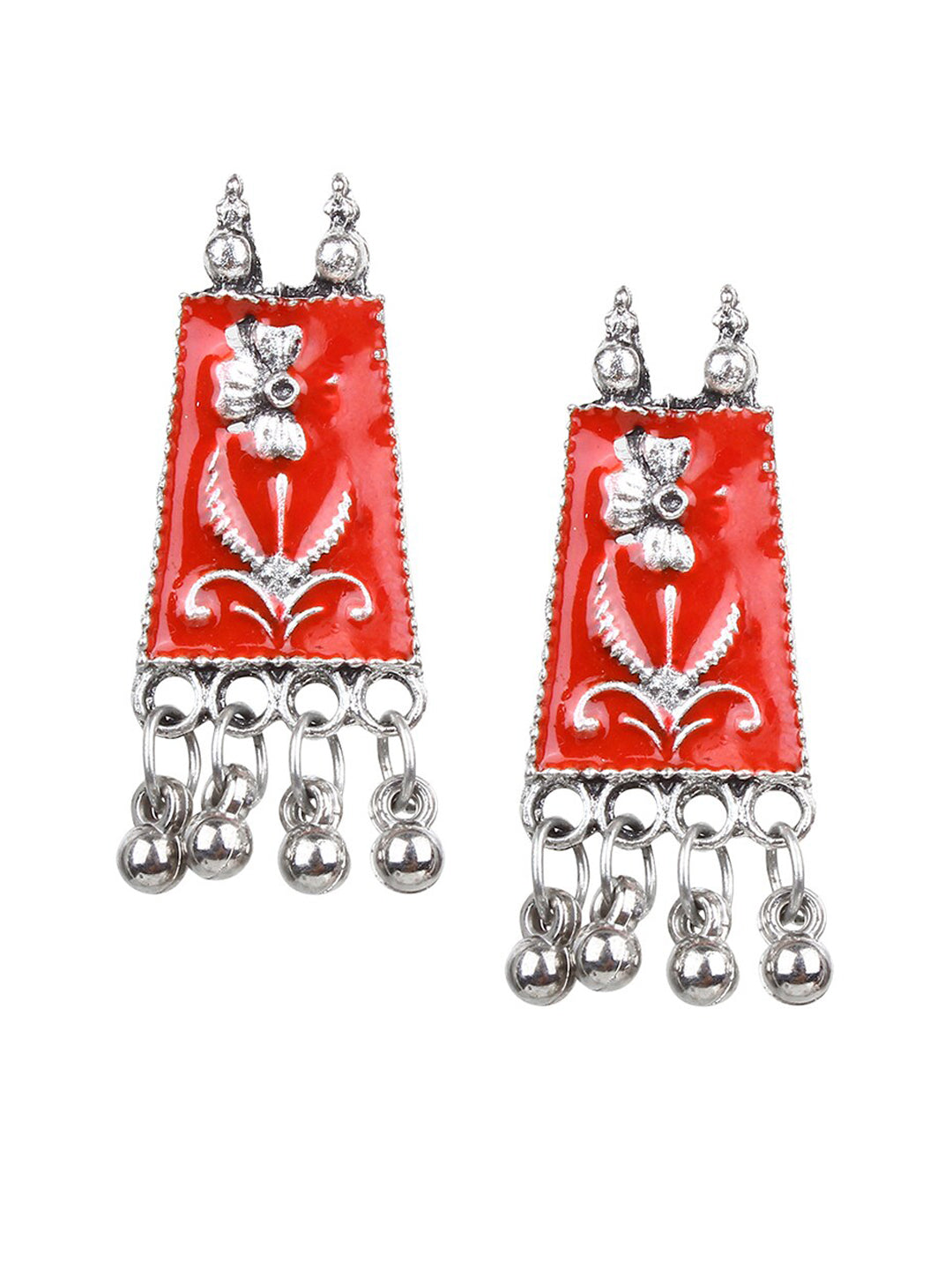 Cardinal Women Red Chocker Necklace & Earrings Jewellery Set - Swadesiicart