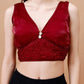Tikhi Imli V-Neck Organza Saree Blouse | Swadesiicart