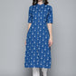HERE&NOW Women Blue & White Ethnic Motifs Printed Kurta - Swadesiicart