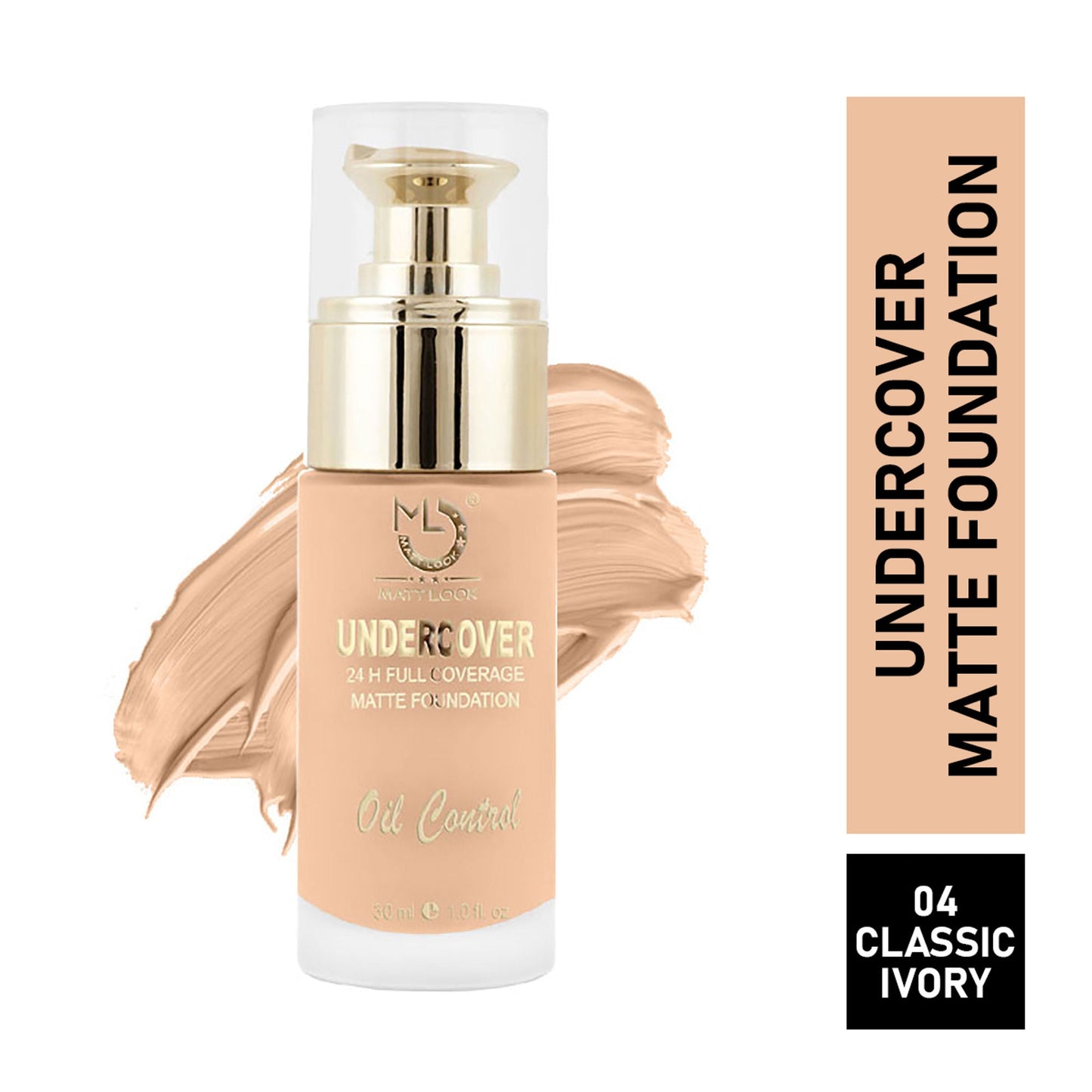 Matt Look Undercover 24Hr Full Coverage & Oil Control Matte Foundation - Classic Ivory - Swadesiicart