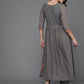 Ahalyaa Women Ethnic Motifs Printed Pleated Sequinned Kurta with Trousers - Grey Color | Swadesiicart