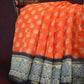 Orange Colored with Motifs Semi Chanderi Saree By Gayathri Reddy Designer Studio | Swadesiicart