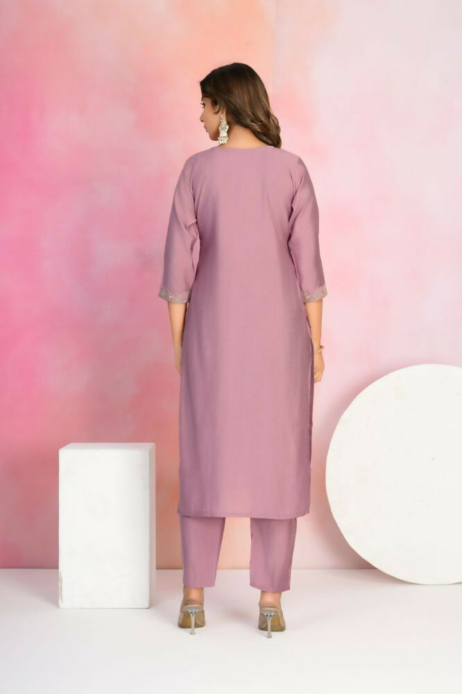 Ethnic Festive Wear Chanderi Onion Stitched Suit With Dupatta - Tanisha | Swadesiicart