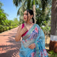 Vamsee Vamakshi Grey Organza Saree - Swadesiicart