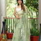 Vamsee Meghna-Green Green Organza Saree - Swadesiicart