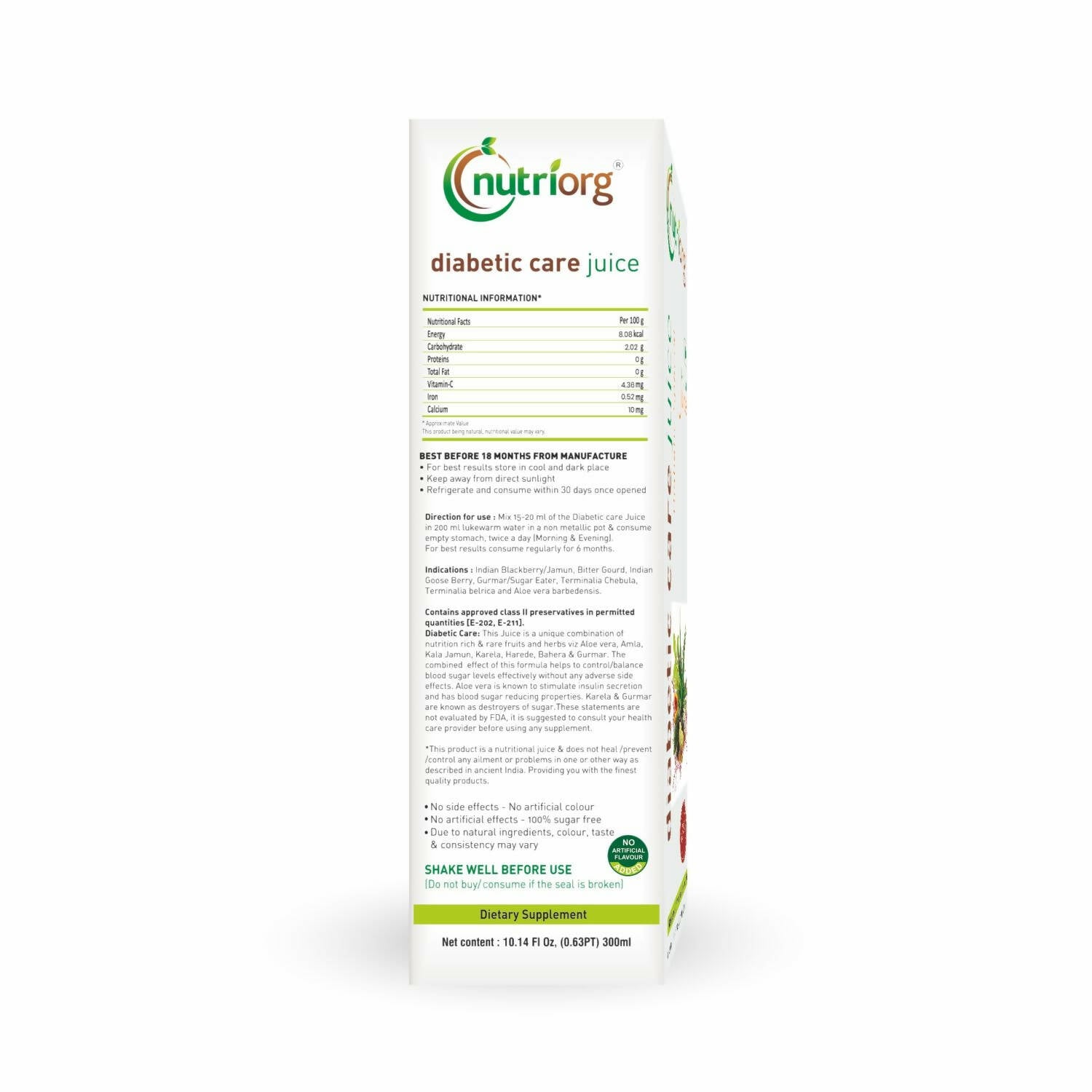 Nutriorg Diabetic Care Juice | Swadesiicart