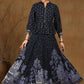 Juniper Women Black Georgette Printed Flared Lehenga Choli Sets | Swadesiicart