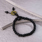 NVR Men's Black Beaded Adjustable Bracelet - Swadesiicart