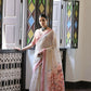 Vishnu Weaves Women's Maroon Muga Cotton Saree with Blouse - Swadesiicart