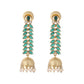 Nuyug 22K Gold Plated Green Fern Earrings | Swadesiicart