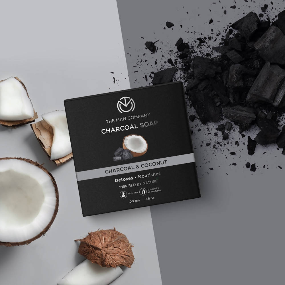 The Man Company Charcoal Soap Bar - Charcoal & Coconut - Swadesiicart