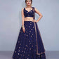 Jyoti Fashion Beautiful Navy Blue Embroidered with Mirror work Art Silk Party Wear Lehenga Choli with Dupatta | Swadesiicart