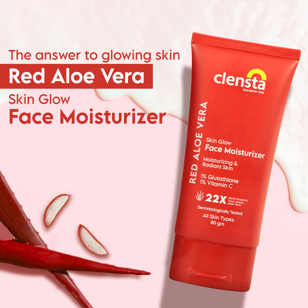 Clensta Red Aloe Vera Skin Glow Face Moisturizer - Swadesiicart