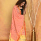 Very Much Indian Handloom Pure Cotton Paithani Dupatta Orange | Swadesiicart