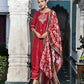 Vaasva Women's Silk Emboidered Solid Pant Set & Digital Printed Dupatta | Swadesiicart