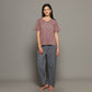 Breathables Women Cotton Printed Loungewear Kurta And Pants Co-Ord Set Pink & Navy I Nightwear