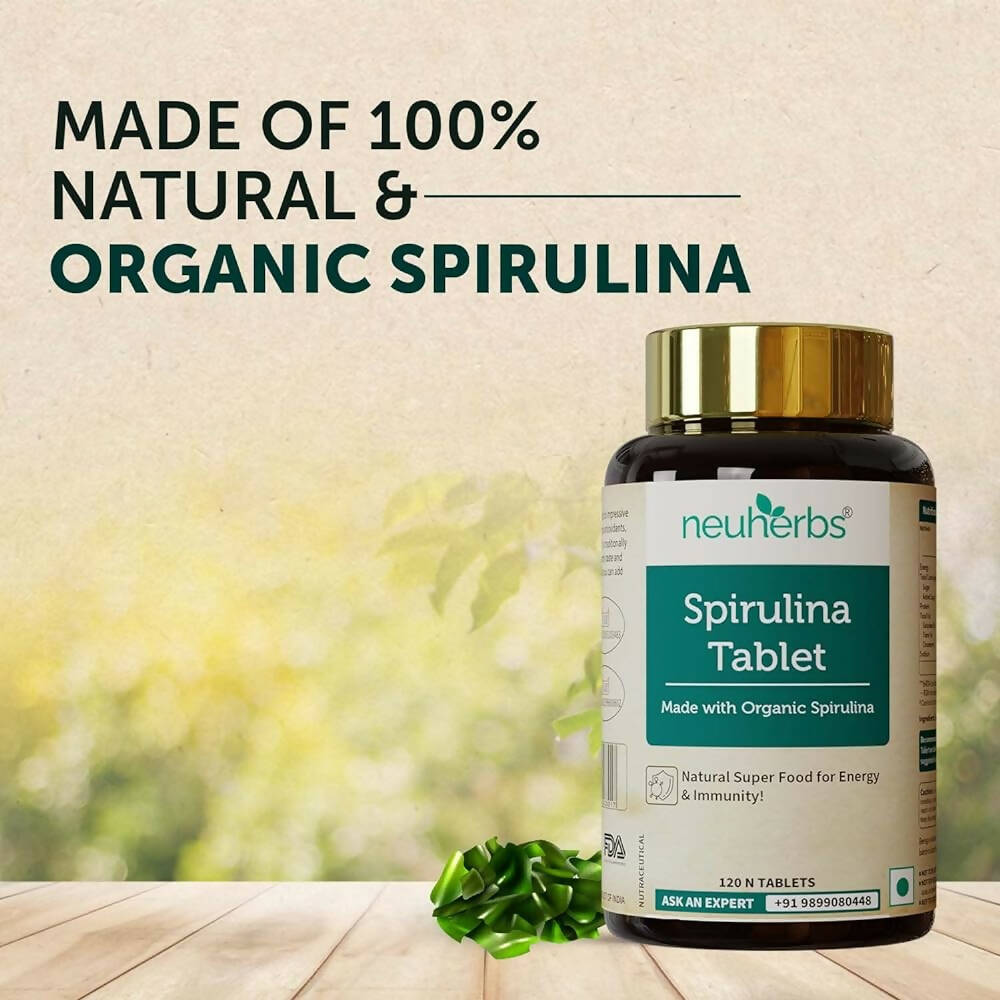 Neuherbs Organic Spirulina Tablets - Swadesiicart