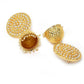 Gold-Polished Circular Shaped Brass Jhumka Earrings For Women and Girls By House of Ree - Swadesiicart