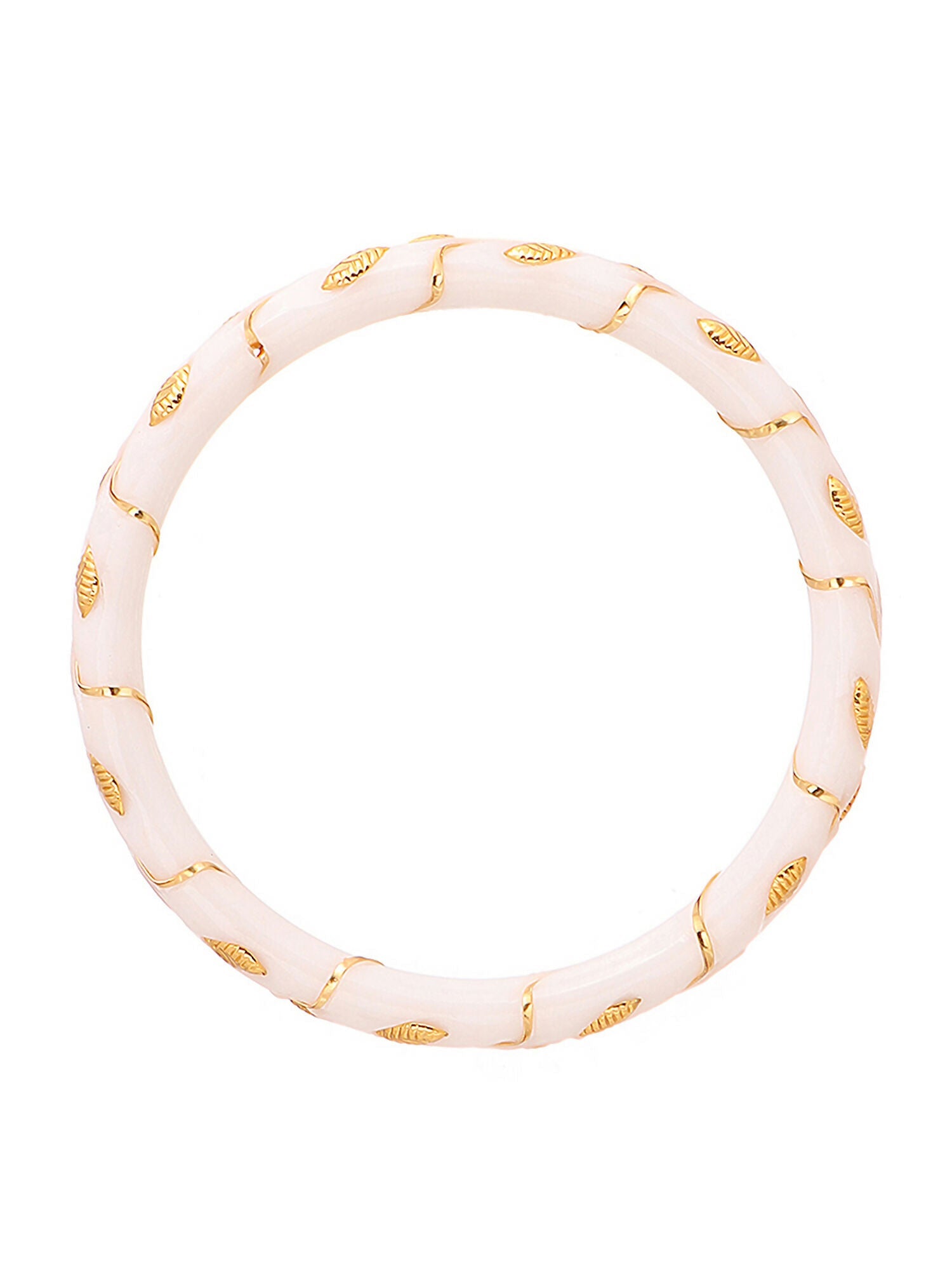 Ruby Raang White Traditional Bangle | Swadesiicart