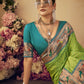 Vishnu Weaves Women's Pista Paithani Silk Saree with Blouse - Swadesiicart