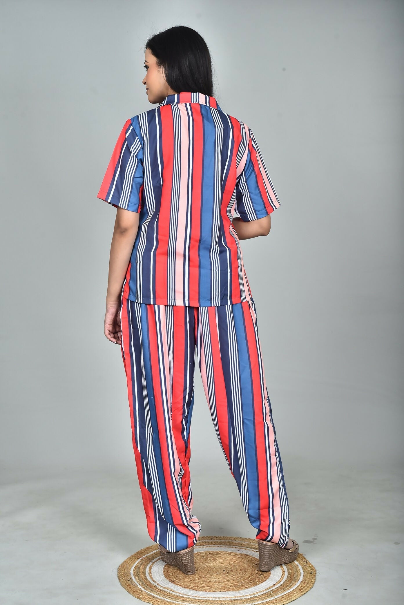 Morchari Digital Print Semi Muslin Co-Ord Set Top & Trouser-Multicolor - Swadesiicart