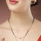 NVR Women's Rose Gold CZ Stone-Studded & Beaded Layered Mangalsutra | Swadesiicart