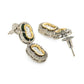Double Mufli (peanut) Meenakari and Diamond Earrings (Silver) - Ruby Raang | Swadesiicart