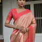 Vishnu Weaves Women's Chiku Raw Silk Saree with Blouse - Swadesiicart