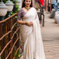 Grey Poly Silk Ethnic Motifs Saree with Unstitched Blouse - Hiral Fashion | Swadesiicart